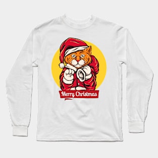 Merry Christmas Santa Cat Long Sleeve T-Shirt